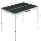 Table de camping pliable avec 2 bancs Aluminium Gris