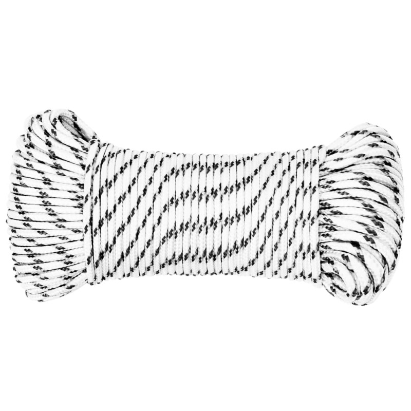 Corde de bateau tressé Blanc 5 mmx500 m Polyester