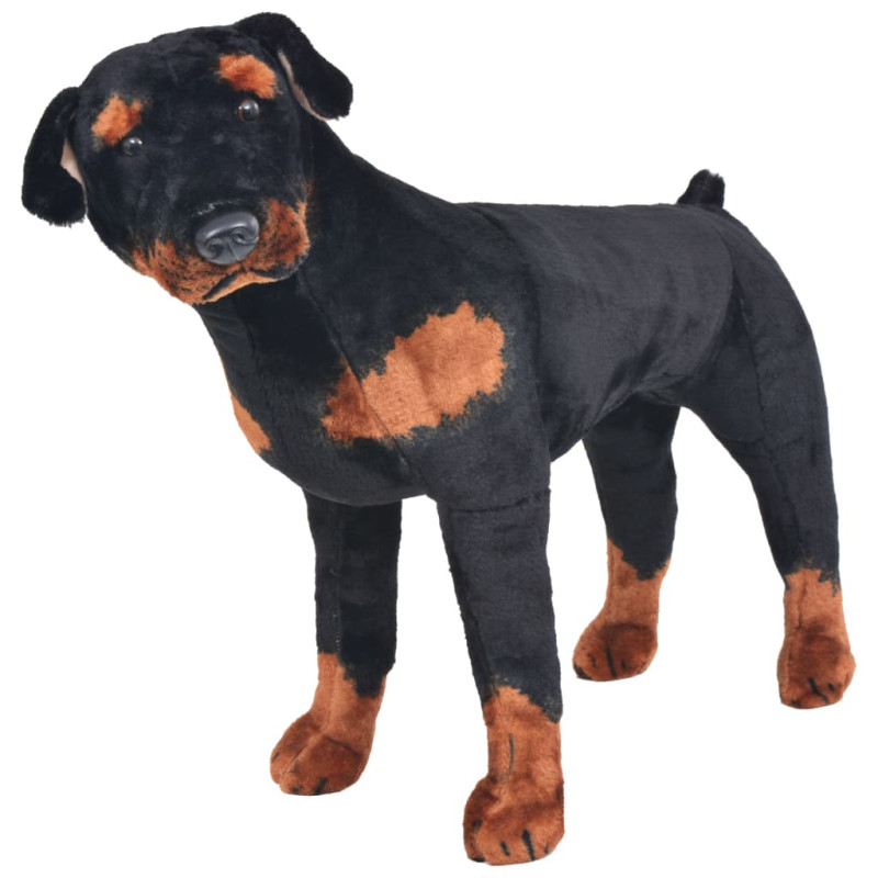 Jouet en peluche Chien de race Rottweiler Marron et noir XXL