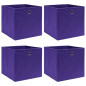 Boîtes de rangement 4 pcs Tissu intissé 28x28x28 cm Violet