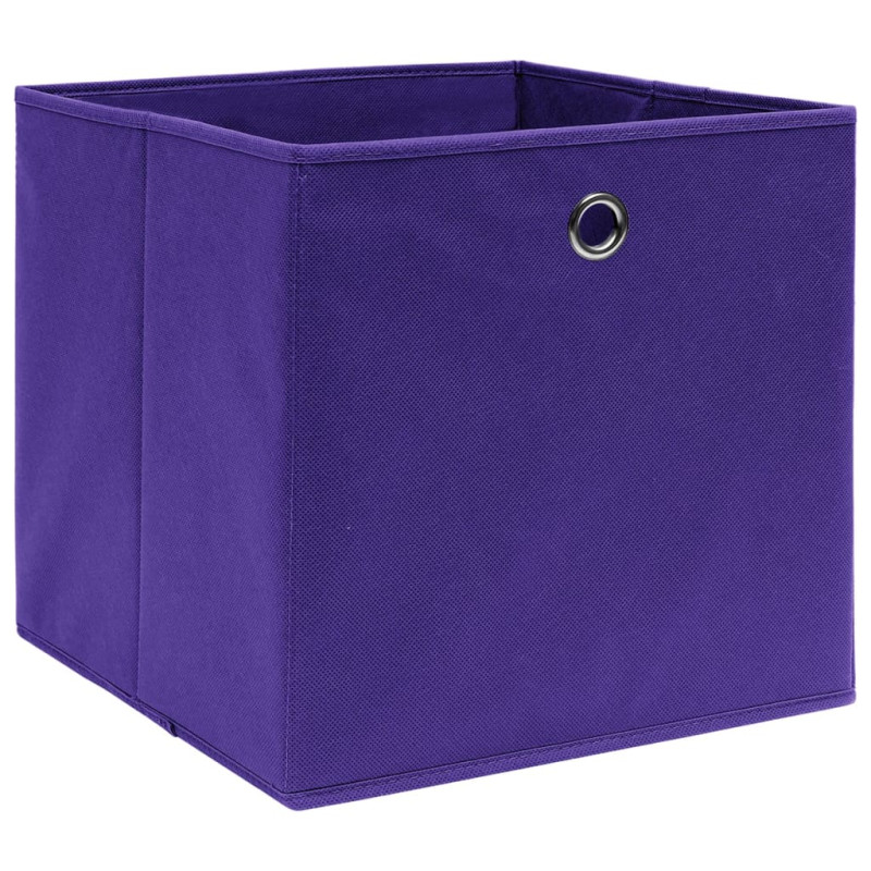 Boîtes de rangement 4 pcs Tissu intissé 28x28x28 cm Violet