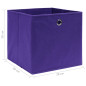 Boîtes de rangement 4 pcs Tissu intissé 28x28x28 cm Violet