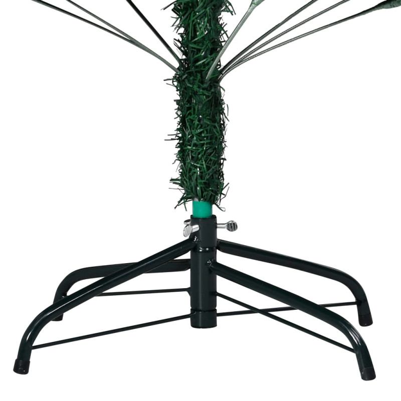 Arbre de Noël artificiel pré éclairé et boules vert 150 cm PVC