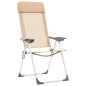 Chaises de camping pliables lot de 4 Crème Aluminium