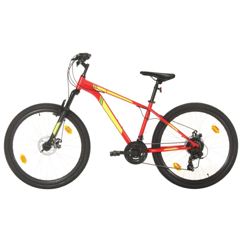 Vélo de montagne 21 vitesses Roues de 27,5 pouces 38 cm Rouge