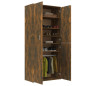 Armoire à chaussures chêne fumé 80x39x178 cm bois d ingénierie