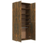 Armoire à chaussures chêne fumé 80x39x178 cm bois d ingénierie