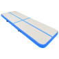 Tapis gonflable de gymnastique avec pompe 500x100x20cm PVC Bleu