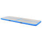 Tapis gonflable de gymnastique avec pompe 500x100x10cm PVC Bleu