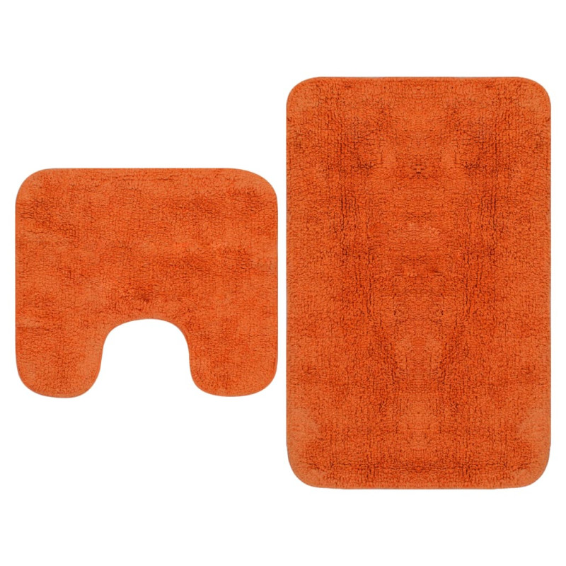 Tapis de salle de bain 2 pcs Tissu Orange