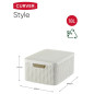 Curver Boîte de rangement avec couvercle Style M 18 L Blanc crème