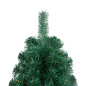 Demi arbre de Noël artificiel pré éclairé et boules vert 120 cm