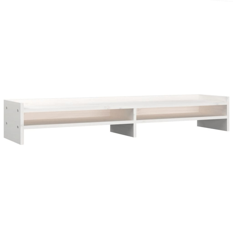 Support de moniteur Blanc 100x24x16 cm Bois de pin solide