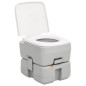 Toilette de camping portable gris et blanc 15+10 L PEHD