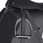 Set de selle équitation 17,5" en cuir véritable 12 cm 5 en 1 noir