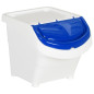 Poubelles empilables avec couvercles 3 pcs blanc PP 78 L