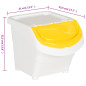 Poubelles empilables avec couvercles 3 pcs blanc PP 78 L