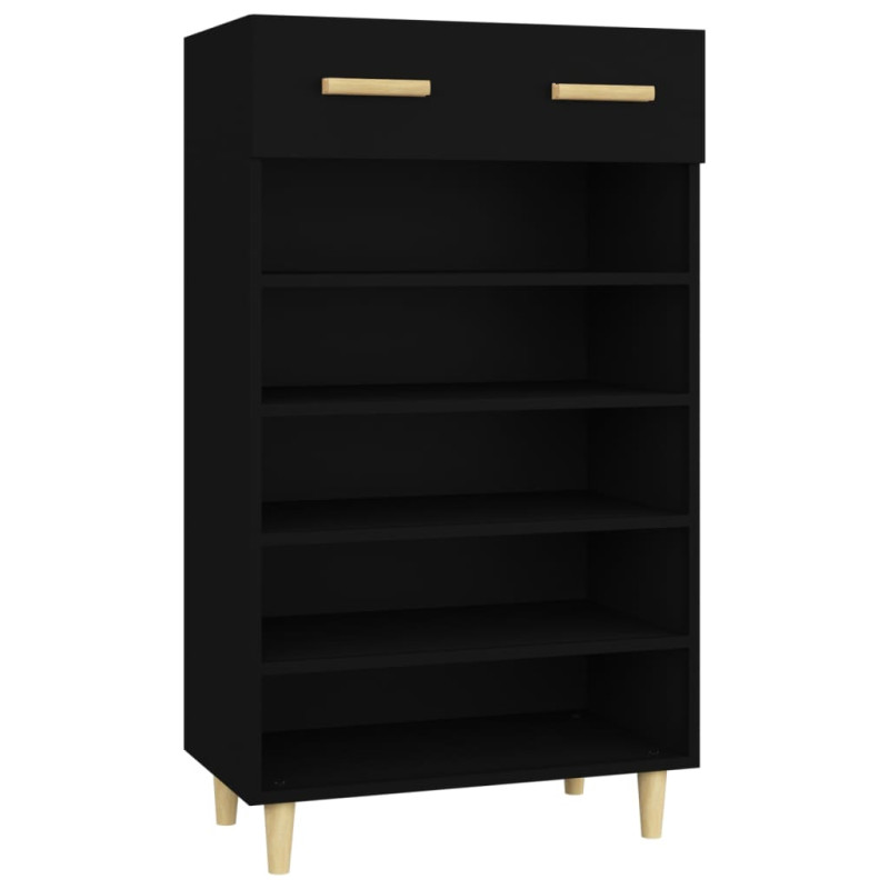 Armoire à chaussures Noir 60x35x105 cm Bois d ingénierie