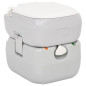 Toilette de camping portable gris et blanc 22+12 L PEHD