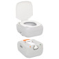 Toilette de camping portable gris et blanc 22+12 L PEHD