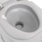 Toilette de camping portable gris et blanc 22+12 L PEHD