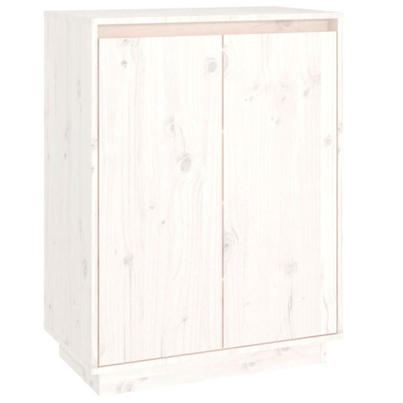 Armoire à chaussures Blanc 60x35x80 cm Bois de pin massif