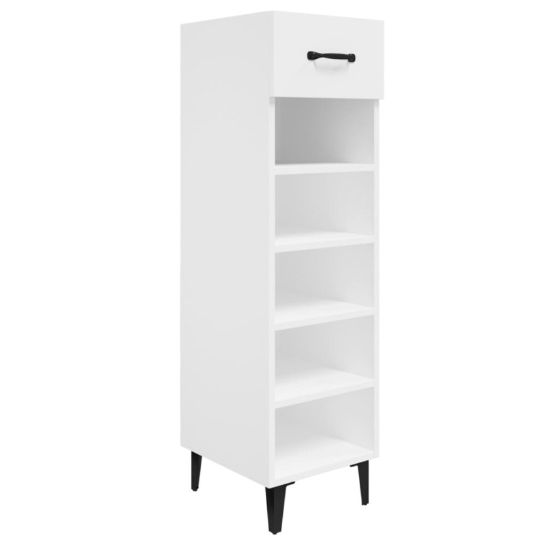 Armoire à chaussure Blanc brillant 30x35x105 cm Bois ingénierie