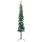 Demi sapin de Noël artificiel mince avec support Vert 180 cm