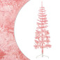 Demi sapin de Noël artificiel mince avec support Rose 150 cm