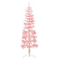 Demi sapin de Noël artificiel mince avec support Rose 150 cm