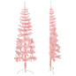 Demi sapin de Noël artificiel mince avec support Rose 150 cm