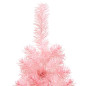 Demi sapin de Noël artificiel mince avec support Rose 150 cm