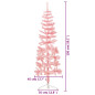 Demi sapin de Noël artificiel mince avec support Rose 150 cm