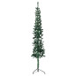 Demi sapin de Noël artificiel mince avec support Vert 240 cm