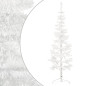 Demi sapin de Noël artificiel mince avec support Blanc 120 cm