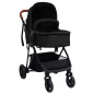 Poussette pour bébé 3 en 1 Anthracite et noir Acier