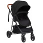 Poussette pour bébé 3 en 1 Anthracite et noir Acier