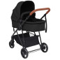 Poussette pour bébé 3 en 1 Anthracite et noir Acier