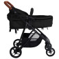 Poussette pour bébé 3 en 1 Anthracite et noir Acier