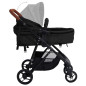 Poussette pour bébé 3 en 1 Anthracite et noir Acier