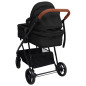 Poussette pour bébé 3 en 1 Anthracite et noir Acier