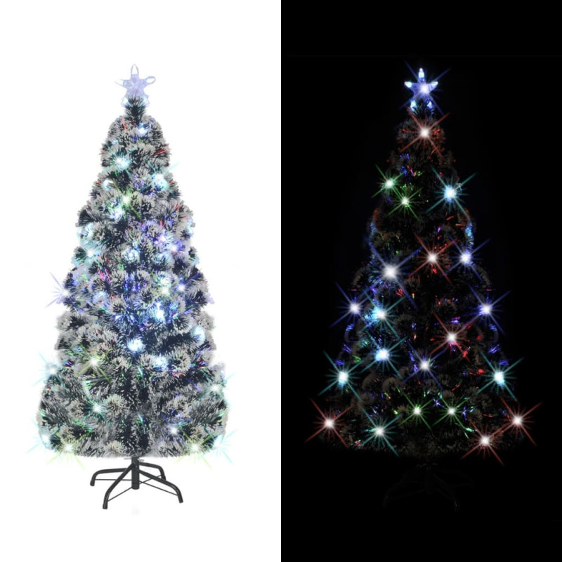 Arbre de Noël pré éclairé avec support 180 cm fibre optique