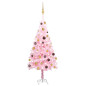 Arbre de Noël artificiel pré éclairé et boules rose 120 cm PVC