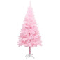 Arbre de Noël artificiel pré éclairé et boules rose 120 cm PVC