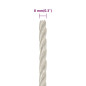 Corde de travail Blanc 8 mm 250 m polypropylène