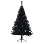 Demi sapin de Noël artificiel avec support Noir 150 cm PVC