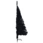 Demi sapin de Noël artificiel avec support Noir 150 cm PVC