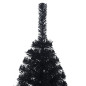 Demi sapin de Noël artificiel avec support Noir 150 cm PVC