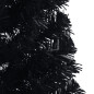 Demi sapin de Noël artificiel avec support Noir 150 cm PVC