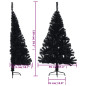 Demi sapin de Noël artificiel avec support Noir 150 cm PVC